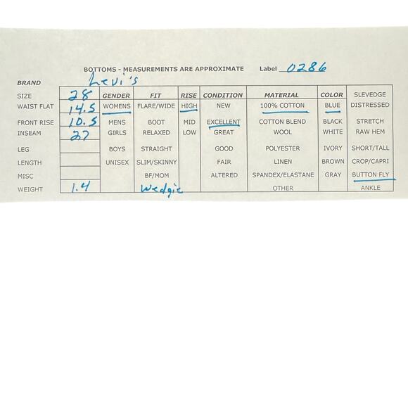 Levi's High-Rise Wedgie Straight Cropped Button Fly Jeans Cotton Womens Size 28 - Picture 12 of 12